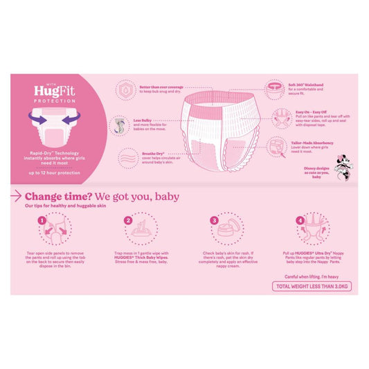 Huggies Jumbo Nappy Pants Size 6 Girl - 48 Pack