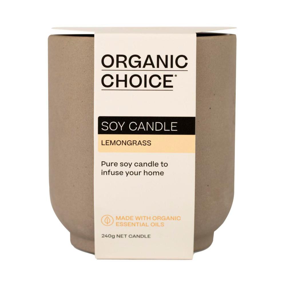Organic Choice Soy Candle Lemongrass 240g - 1 Each