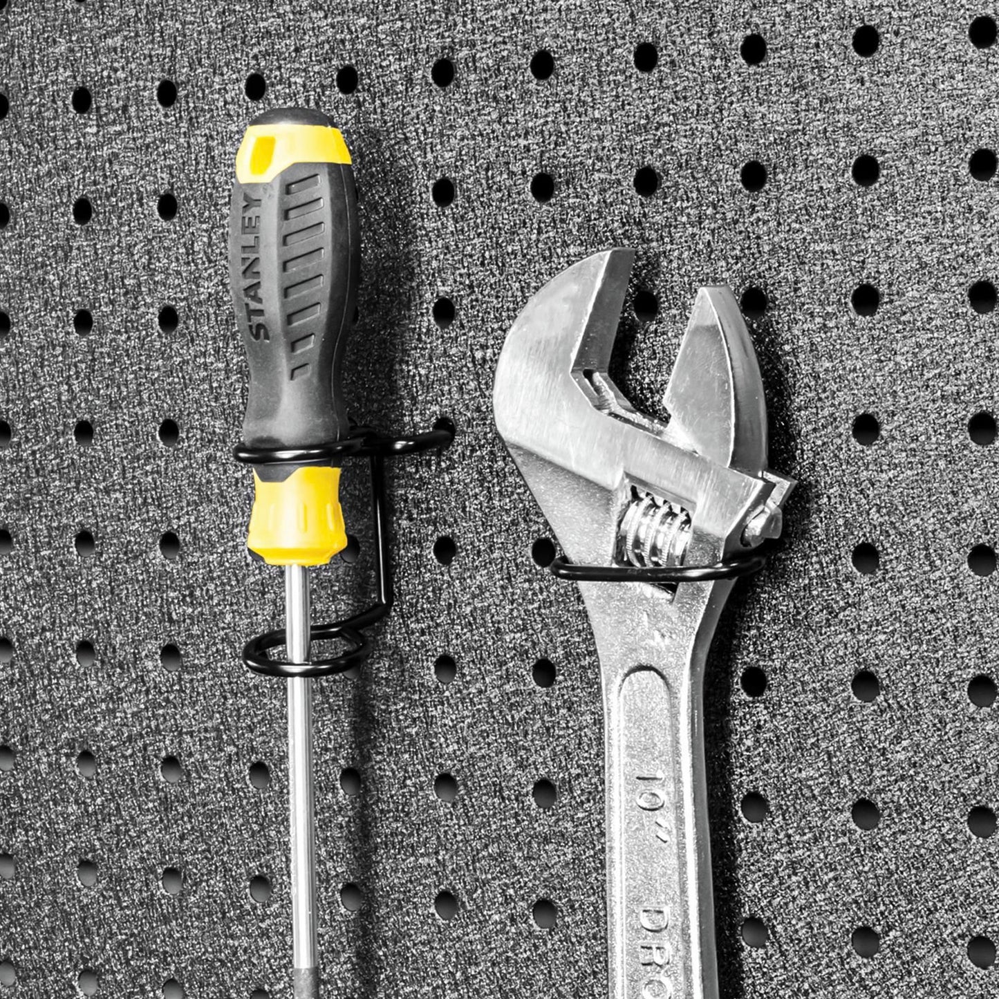 Pinnacle Gloss Black Pegboard Tool Holder - 120 x 35 x 30mm - 10 Pack