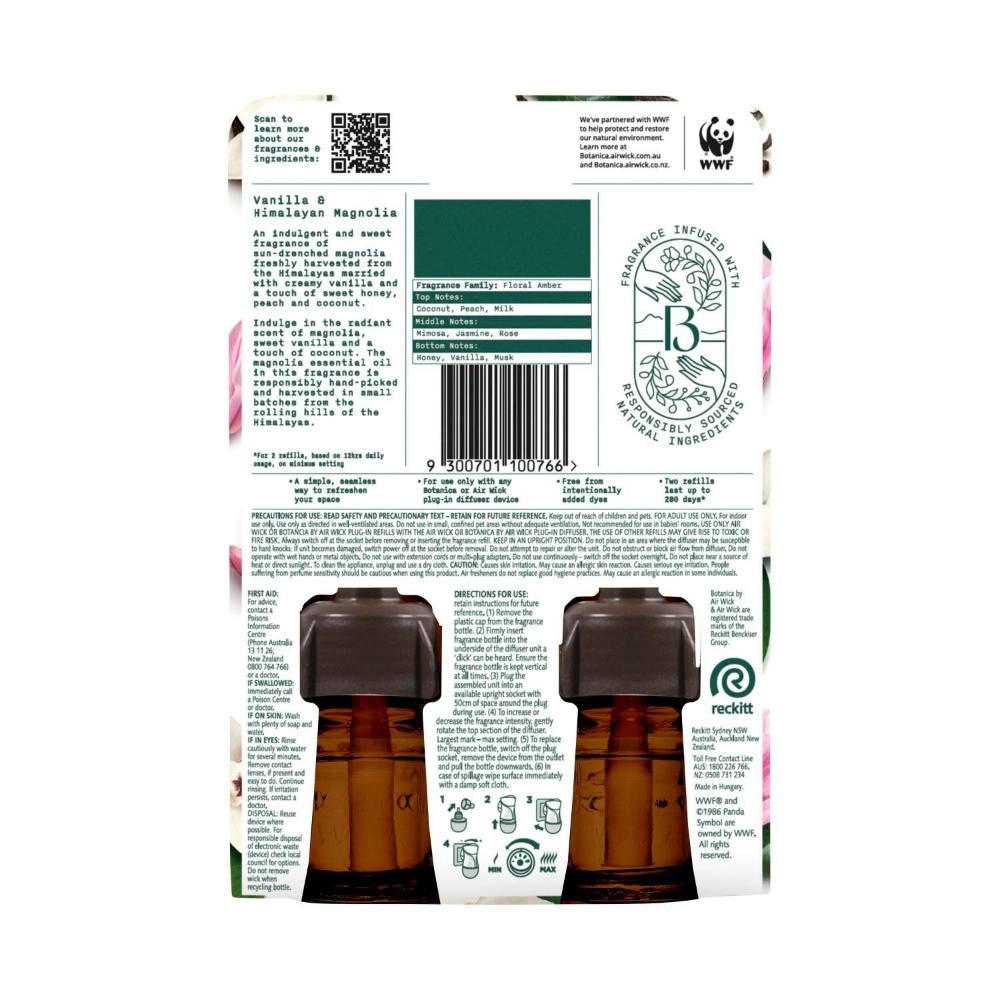 Botanica By Air Wick Plug In Diffuser Refill Vanilla Himalayan Magnolia 2 ... 44mL