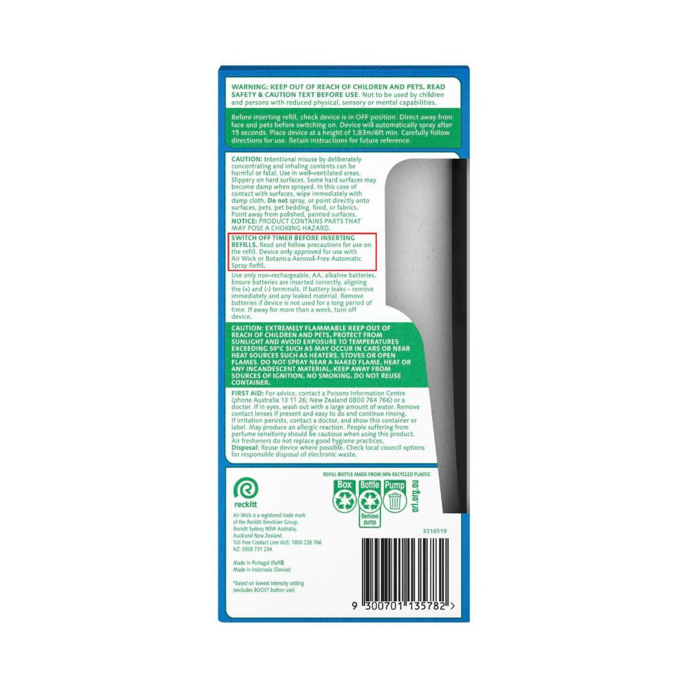 Air Wick Aerosol Free Auto Spray Essential Oil + Refill Linen & White Orchid - 1 Pack