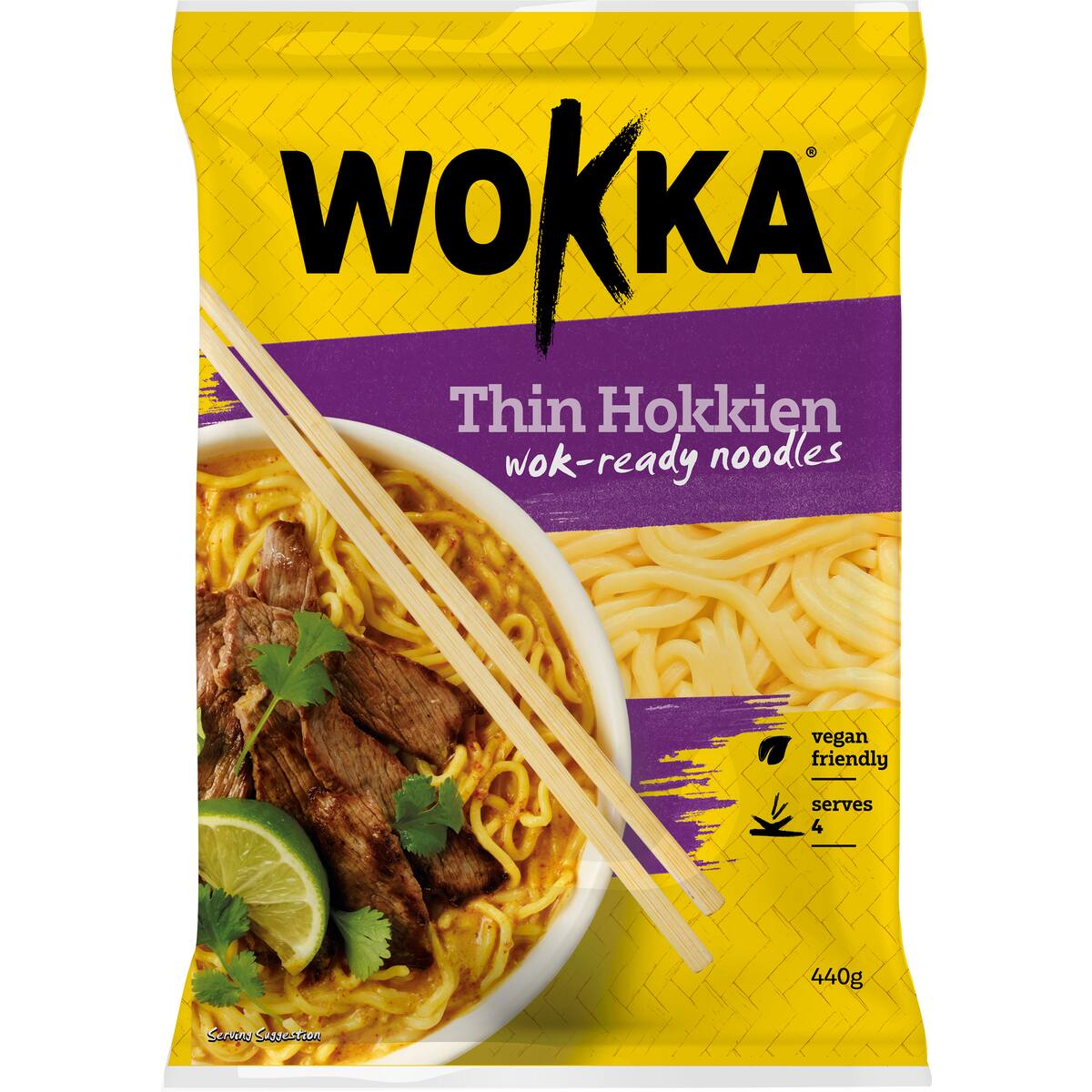 Wokka Shelf Fresh Thin Hokkien Noodles 440g