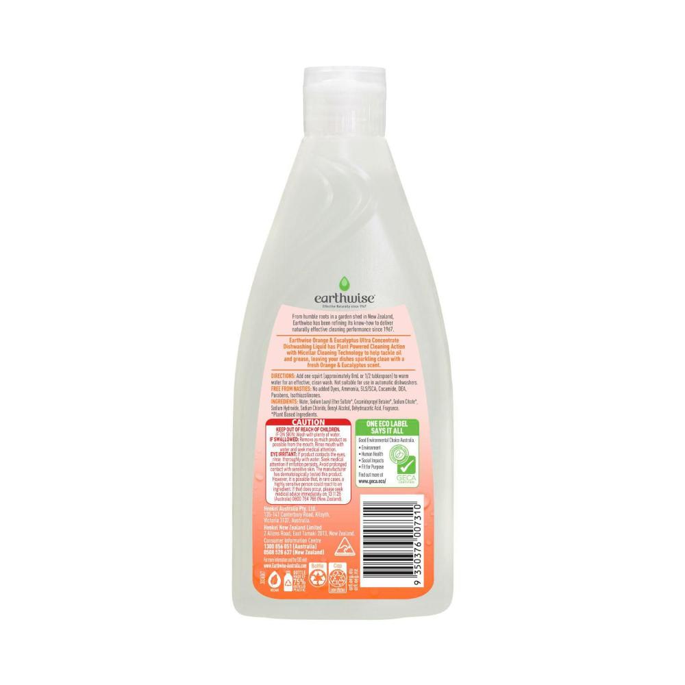 Earthwise Dishwashing Liquid Orange Eucalyptus - 500 mL
