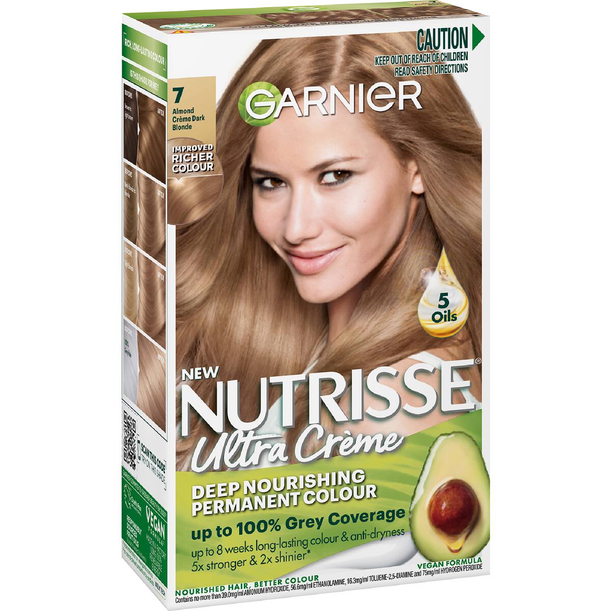 Garnier Nutrisse Hair Colour 7.0 Almond Crème Each