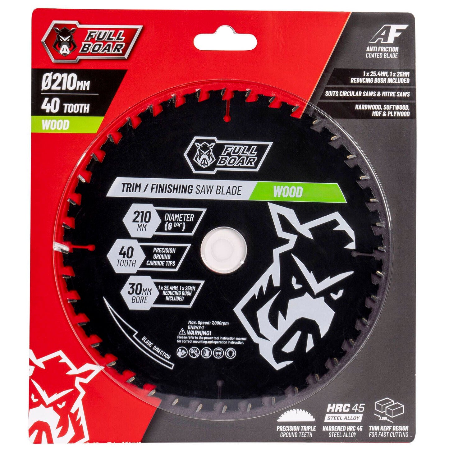 Full Boar Circular Saw Blade - 210mm - 40T