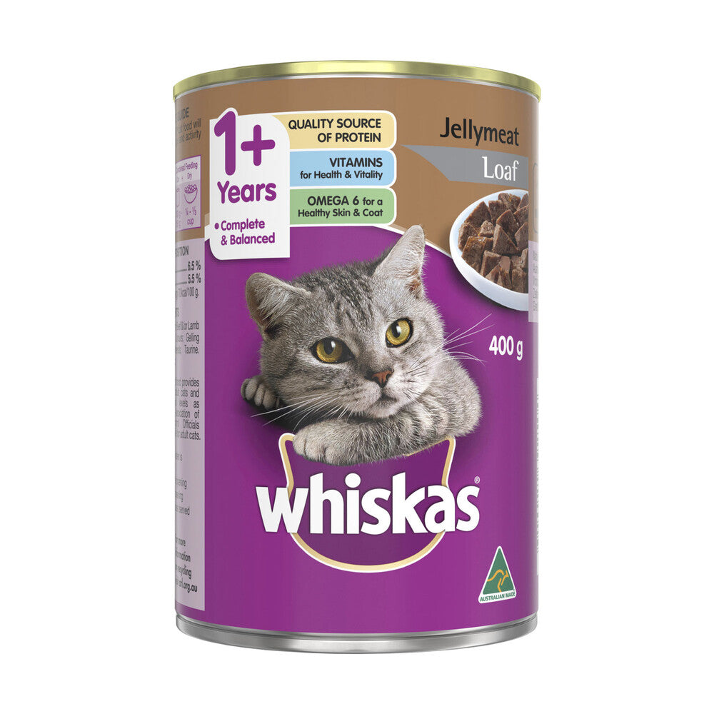 Whiskas 1+ Years Jellymeat Loaf Wet Cat Food Can - 400g