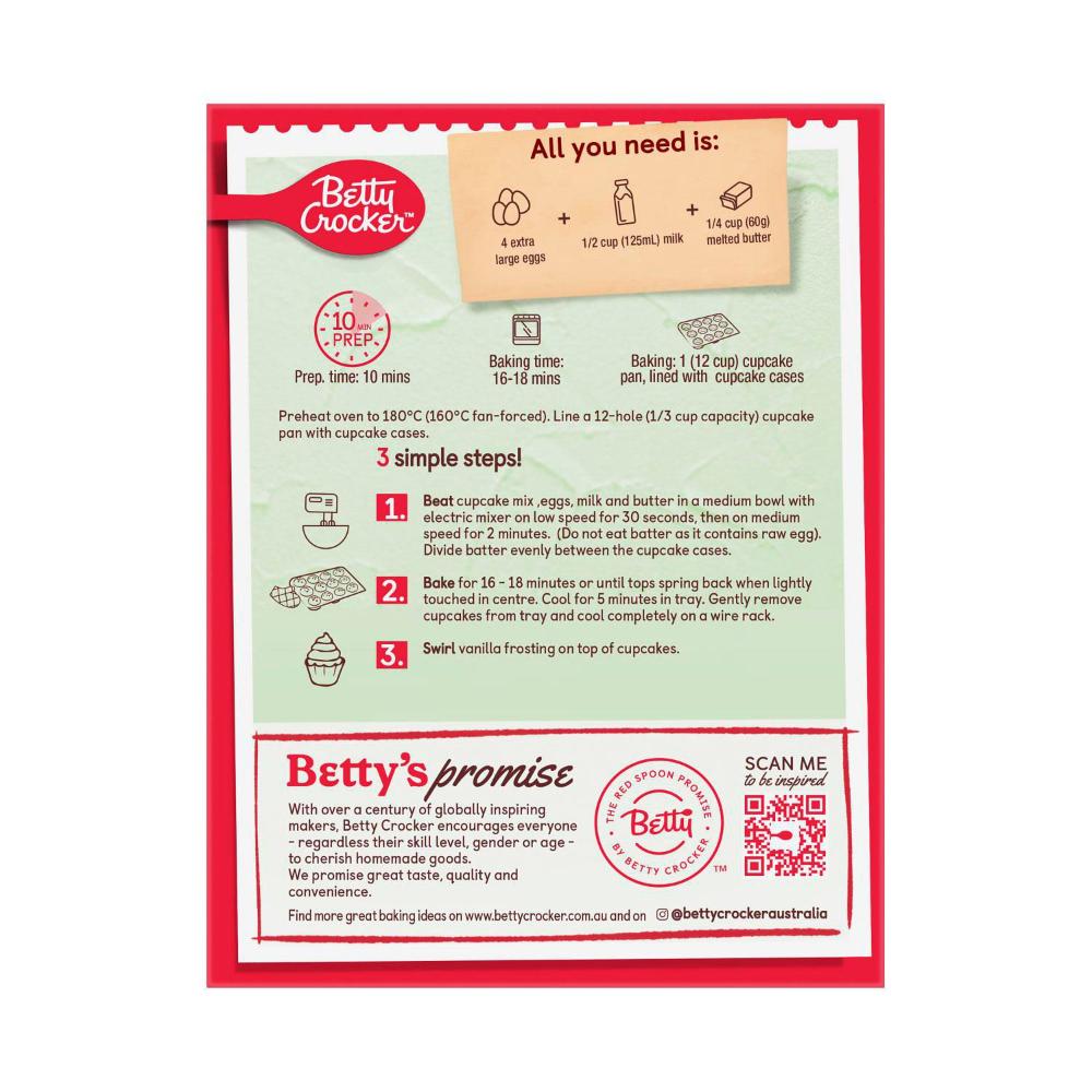 Betty Crocker Bake Smart Gluten Free Vanilla Cupcake - 450g