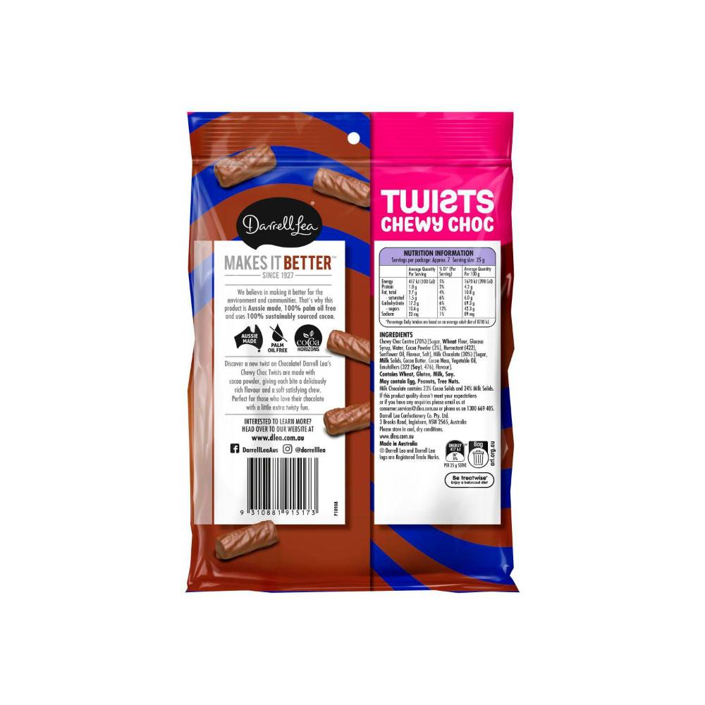 Darrell Lea Choc Chewy Twist - 180g