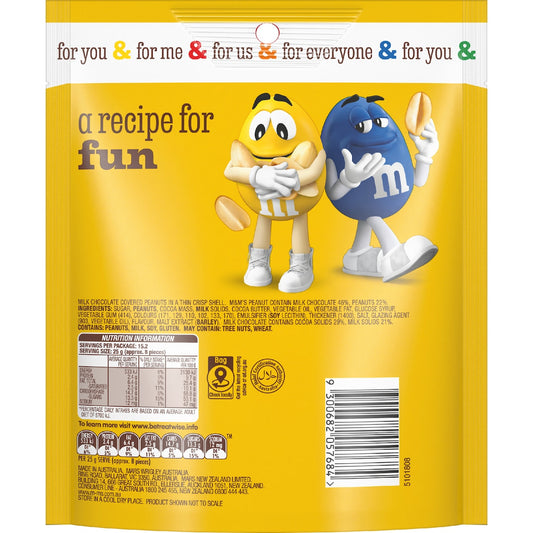 M&ms Peanut Milk Chocolate Snack & Share Bag 380g