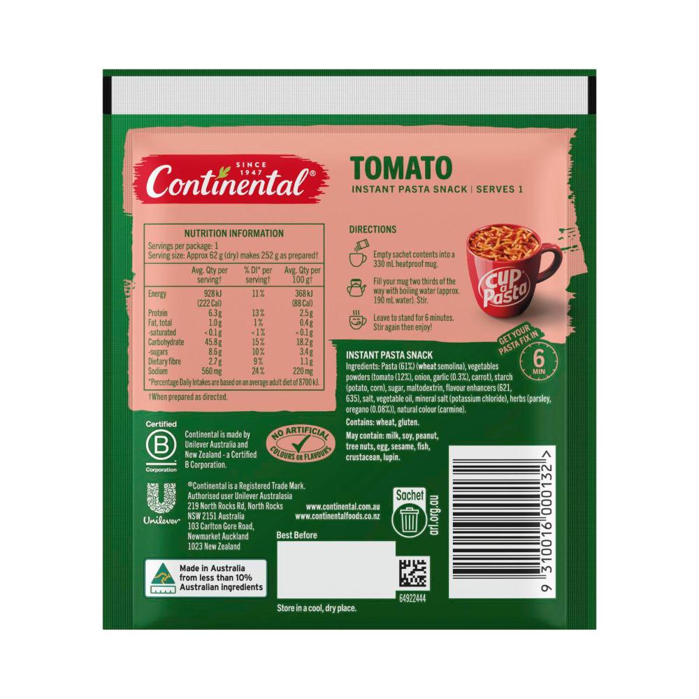 Continental Instant Pasta Tomato - 62g