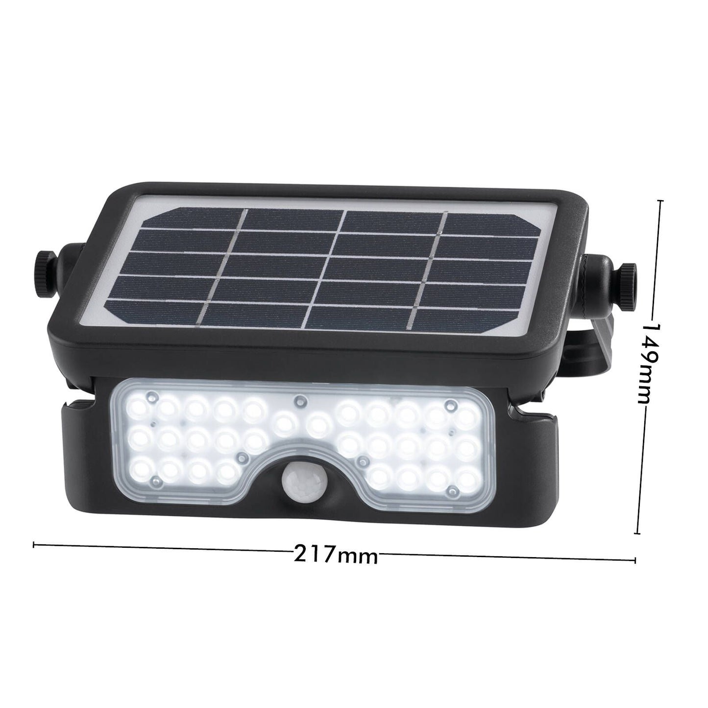 Arlec Solar Powered Sensor LED Floodlight - 7W - 800 Lumens - Black