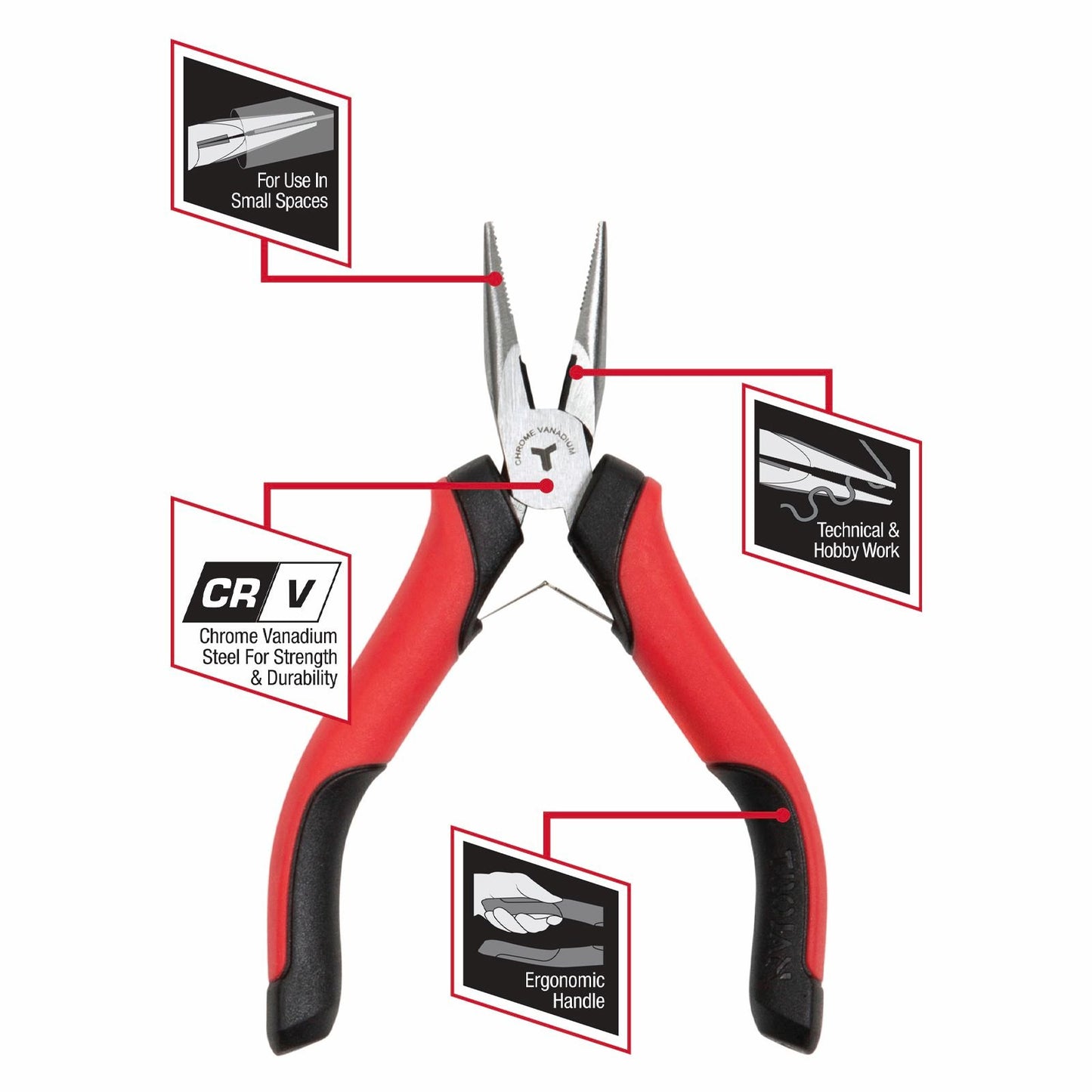 Trojan Mini Long Nose Plier - 56 x 125mm