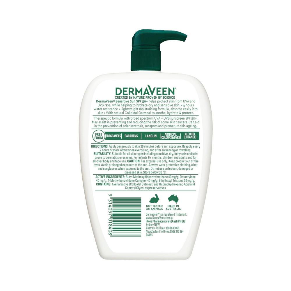 Dermaveen Sensitive Sun Face & Body Cream Spf 50+ - 500g