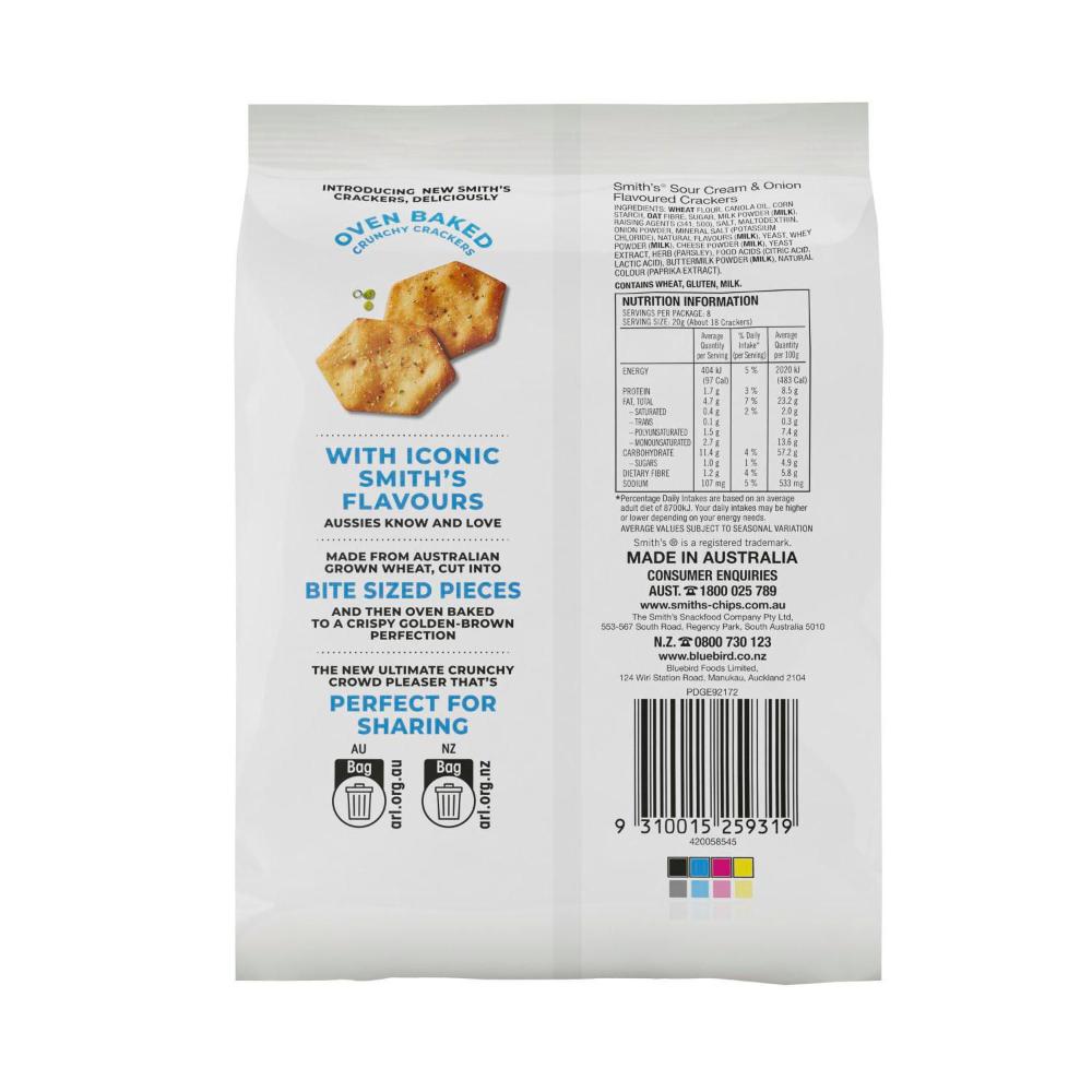 Smith's Crackers Sour Cream & Onion - 160g