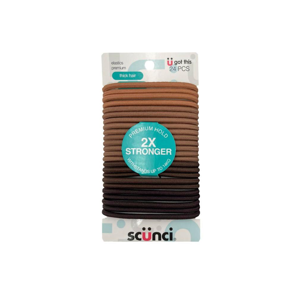 Scunci Elastics Strong Thick Hair - 24 Pack