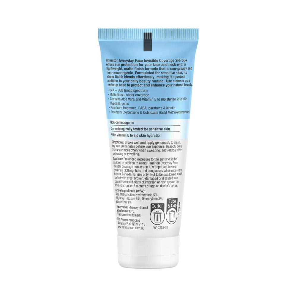 Hamilton Everyday Face Invisible Sunscreen SPF 50+ - 75g
