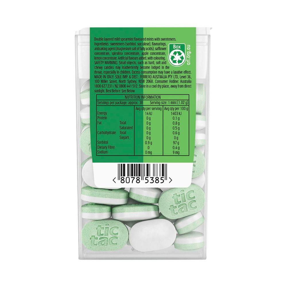 Tic Tac Two Spearmint Sugar Free Mints - 38.5g