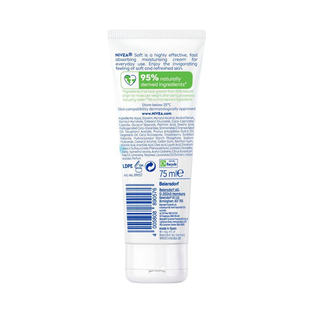 Nivea Soft Cream Face Tube Light - 75mL