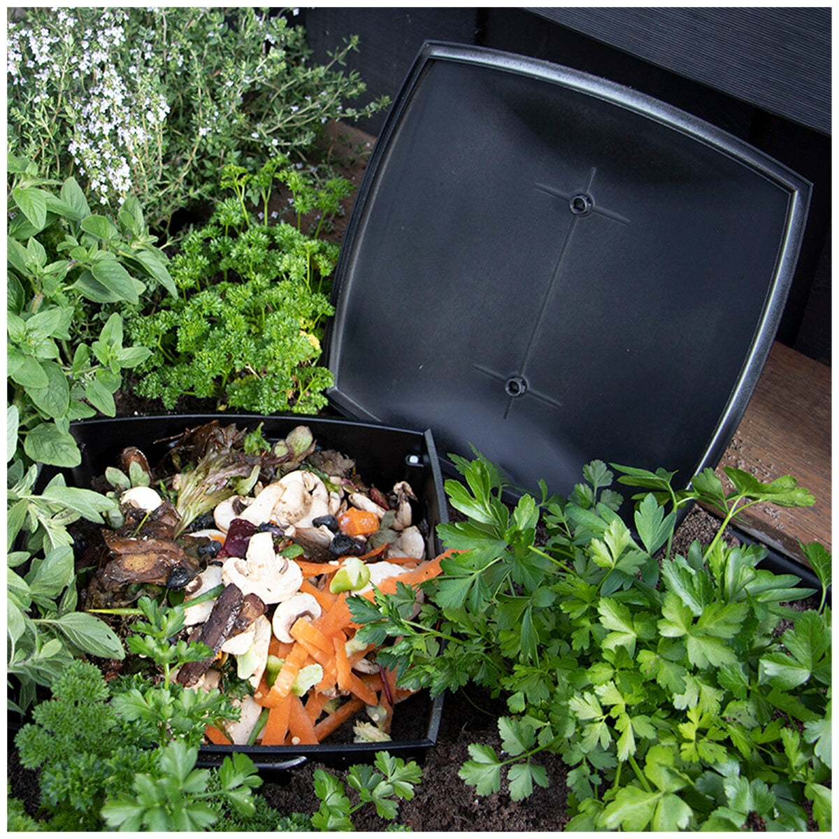 Greenlife Worm Box & Micro Composter 4-Piece Set Chwbb Black 100L