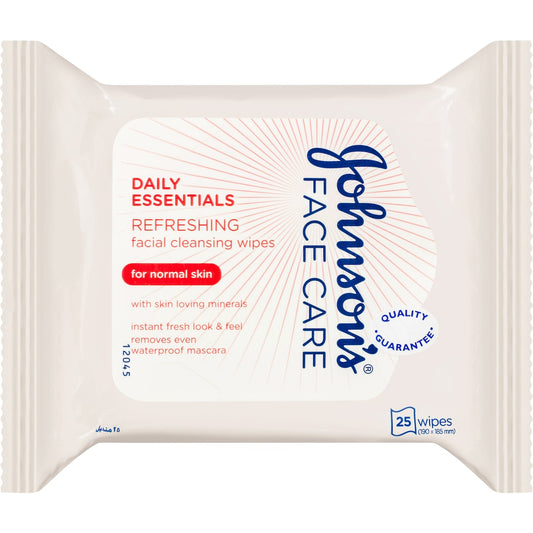 Johnsons Cleansing Face Wipes For Normal Skin 25 Pack