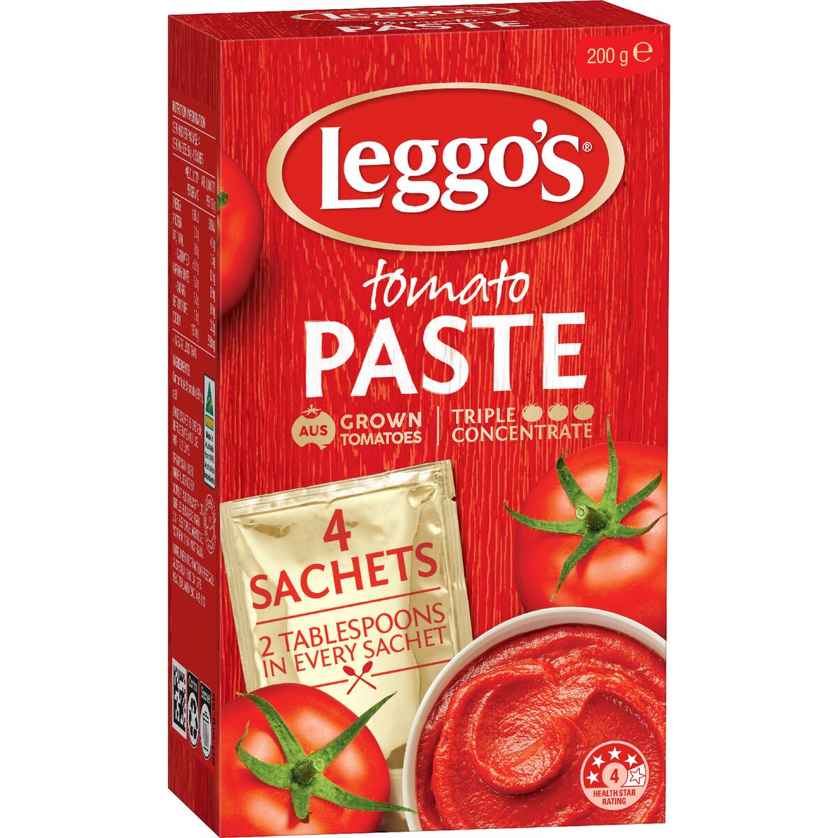 Leggo's Australian Grown Tomato Paste Triple Concentrate Sachet 50g X 4 Pack