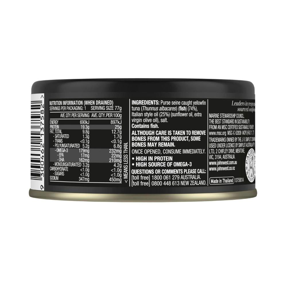 John West Yellowfin Tuna Italian Style Oil - 90g