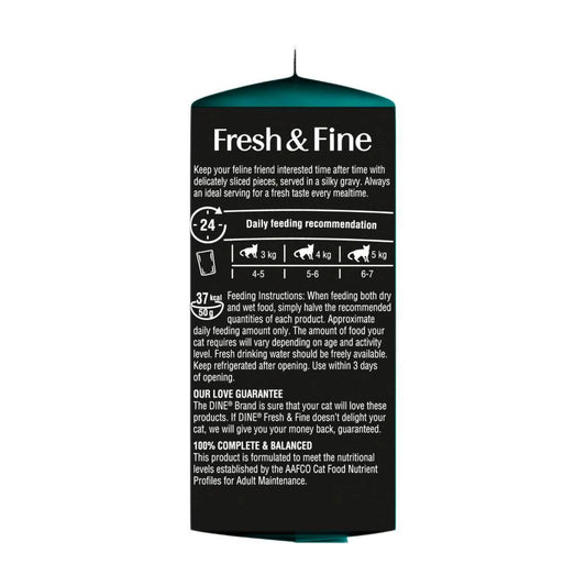 Dine Fresh & Fine Chunks In Gravy With Salmon Tuna & Trout Cat Food Pouch 6x50g - 6 Pack