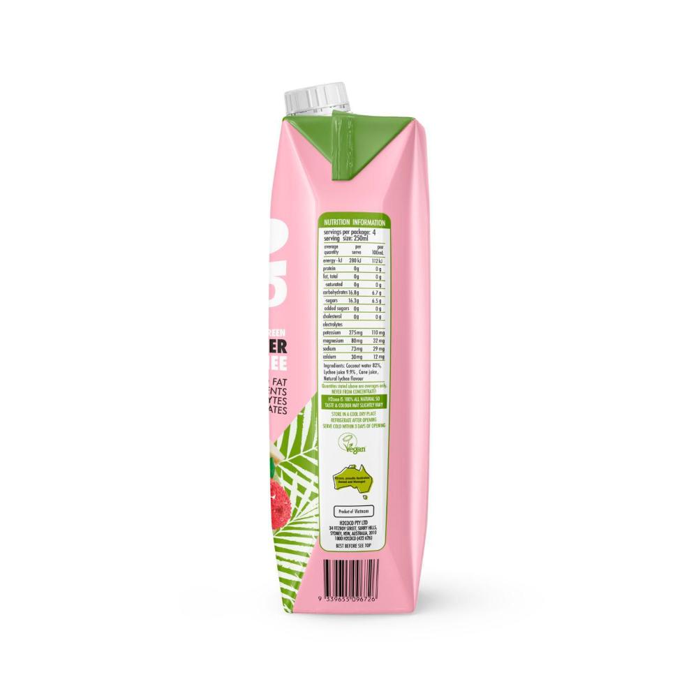 H2coco Lychee Coconut Water - 1L