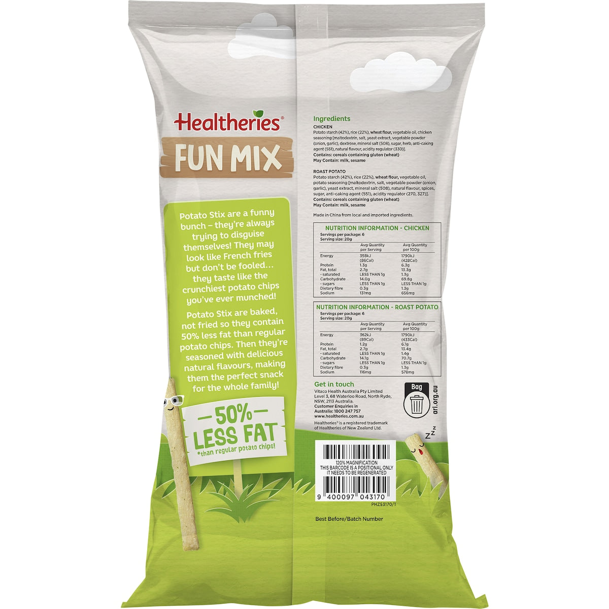 Healtheries Potato Stix Fun Mix 20g X 12 Pack