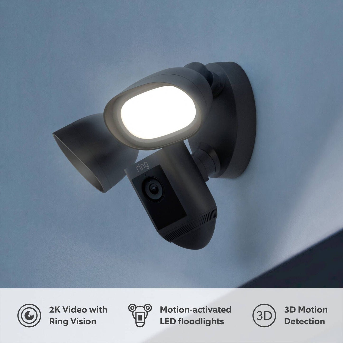 Ring Black Wired Floodlight Cam Pro - 2K - 320 x 217mm