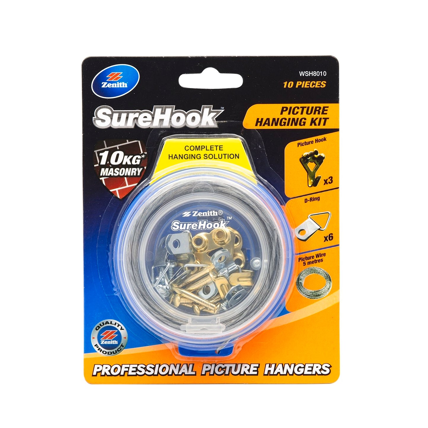 Zenith Picture Hanger Kit - 10kg - 10 Pack