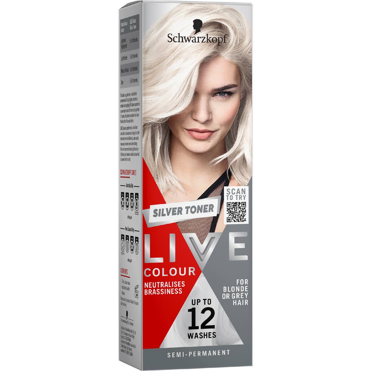 Schwarzkopf Live Colour Hair Dye Silver Toner Semi Permanent Each