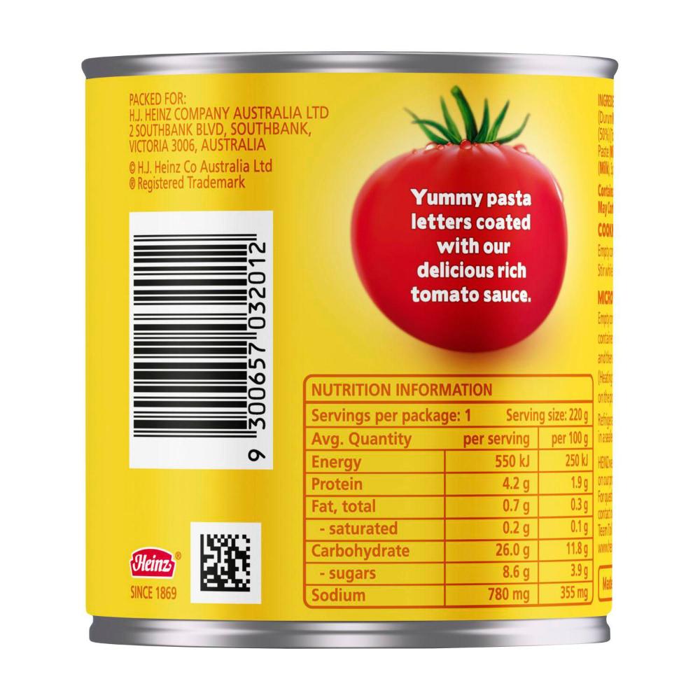 Heinz Spaghetti Alphagetti Pasta in Sauce - 220g