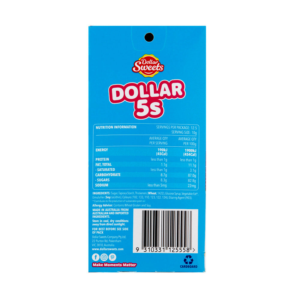 Dollar Sweets Sprinkles 5 In 1 Pack - 125g