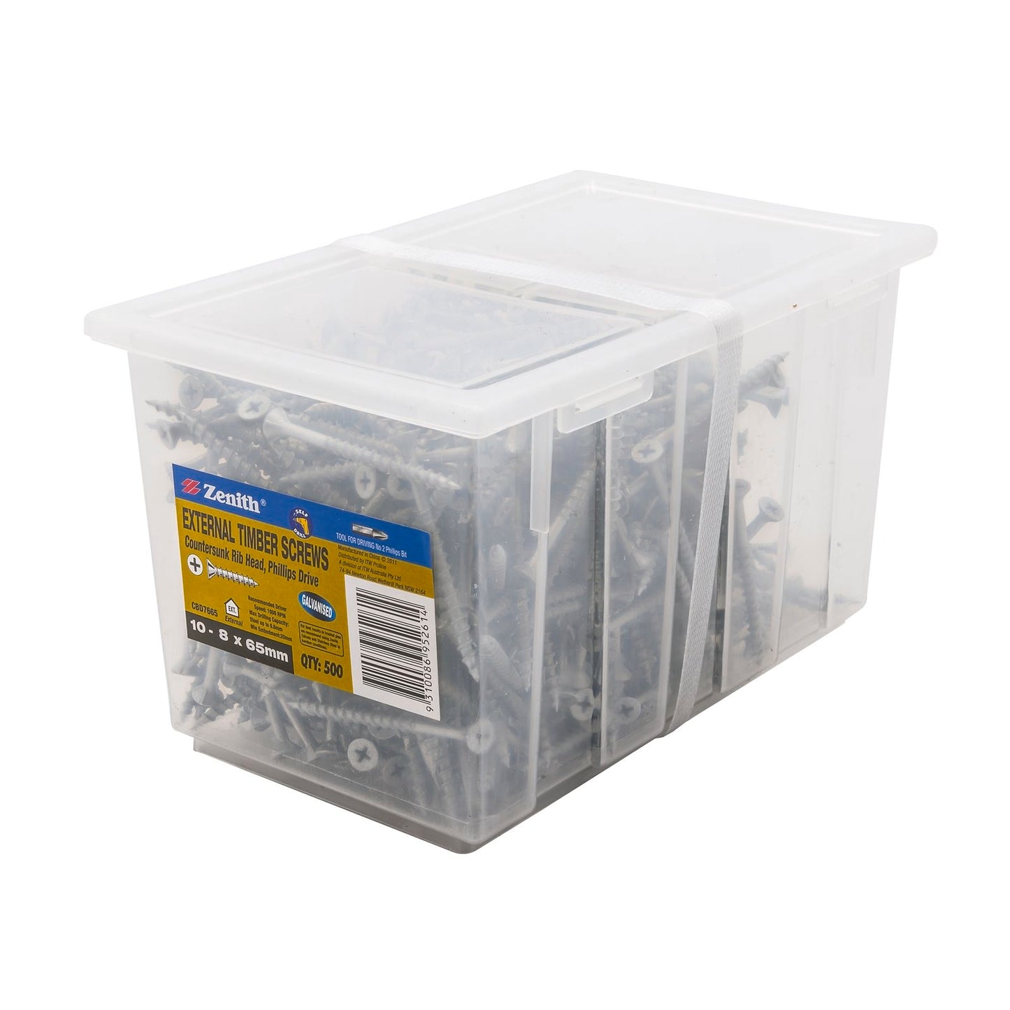 Zenith Timber Screws - 8 x 65mm - 500 Pack