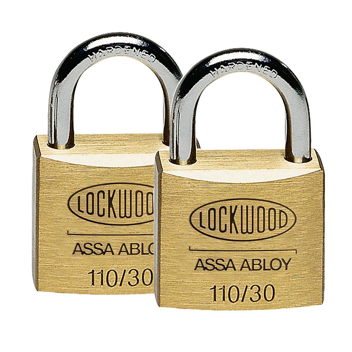 Lockwood 30mm Solid Brass Padlocks 2 Pack Durable Security Solution