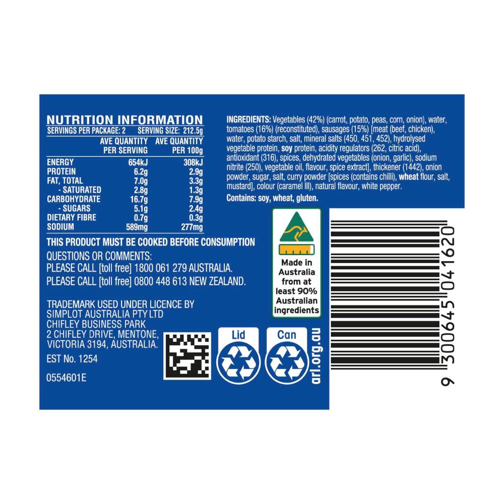 Harvest Vegetables & Sausages - 425g