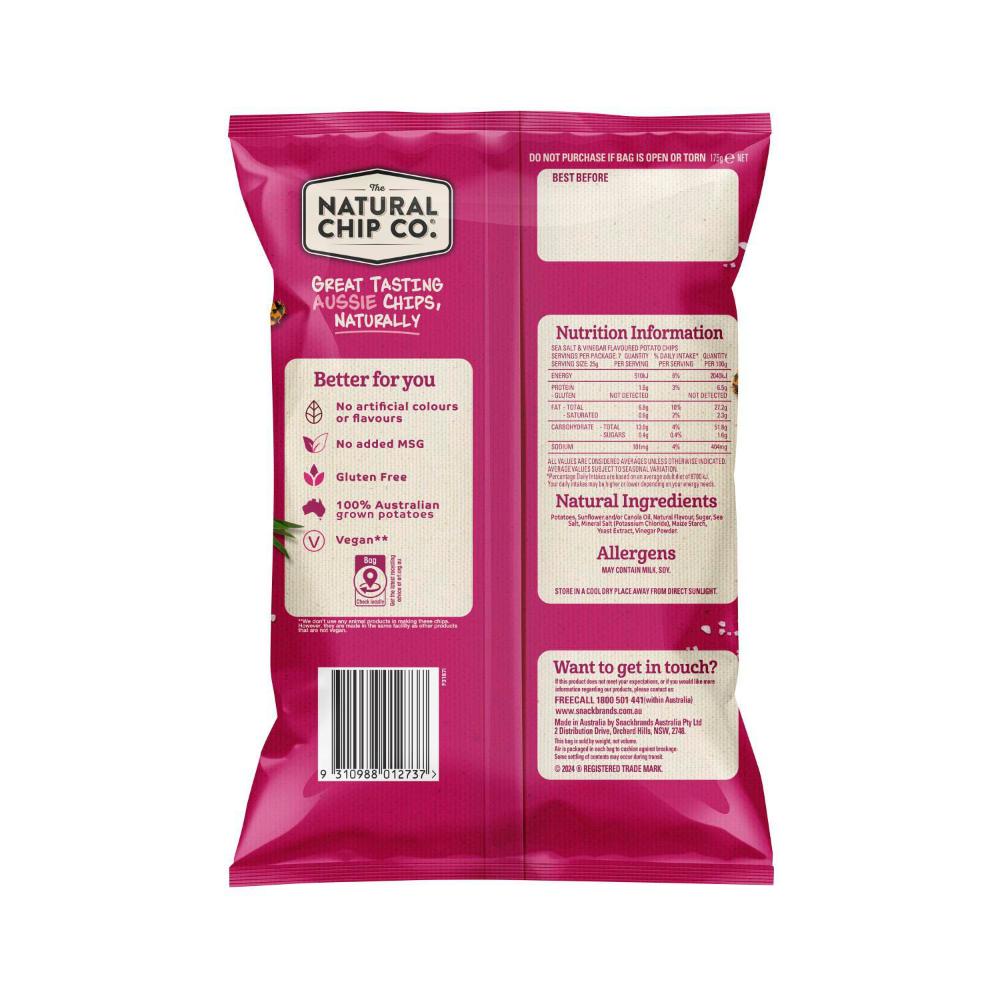 Natural Chip Co. Sea Salt & Vinegar Potato Chips - 175g