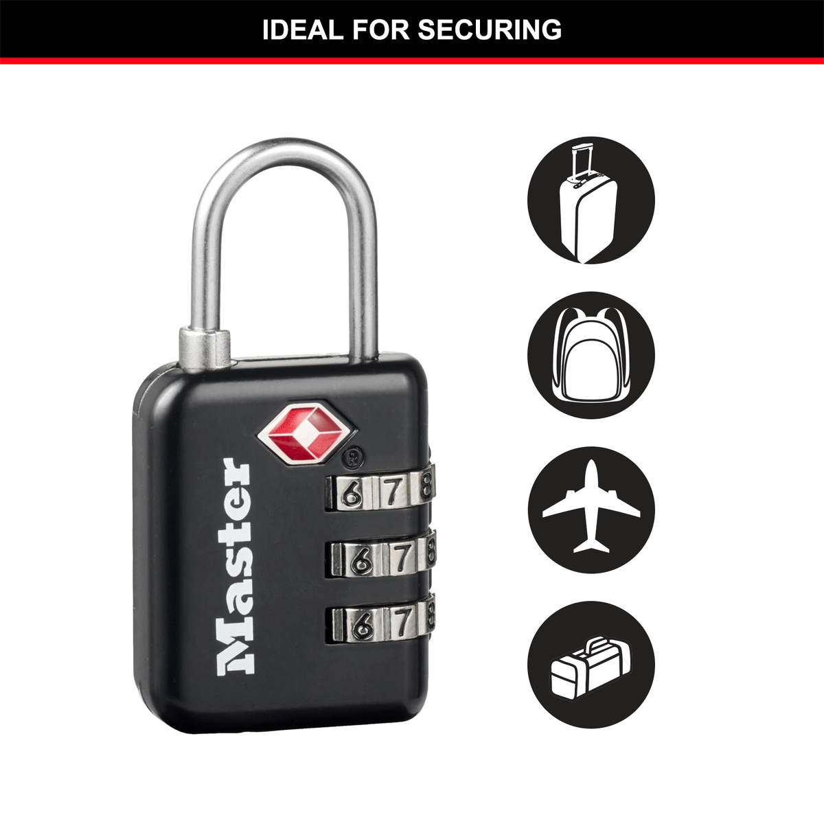 Master Lock Luggage Padlock - 30mm - Metal - TSA-Accepted