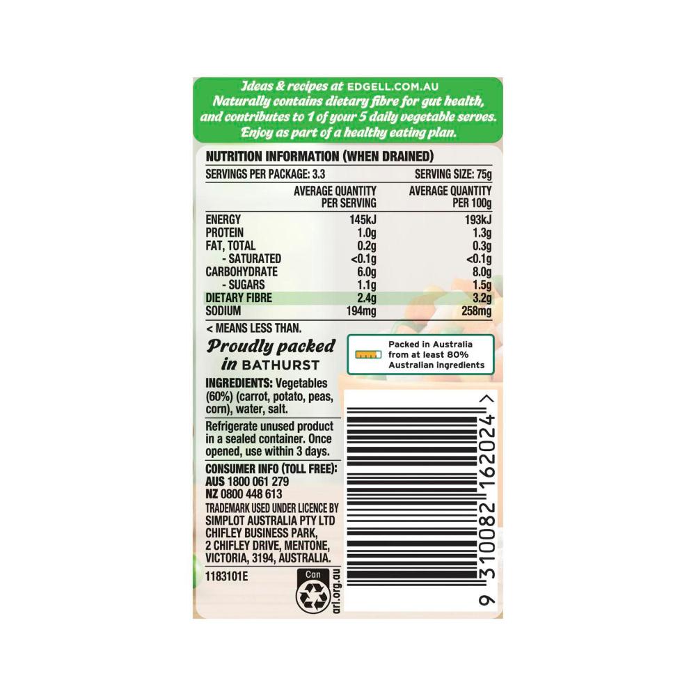Edgell Mixed Vegetables - 420g