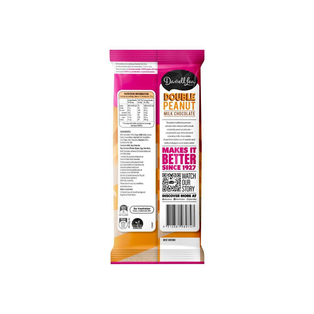 Darrell Lea Double Peanut Block Chocolate - 170g