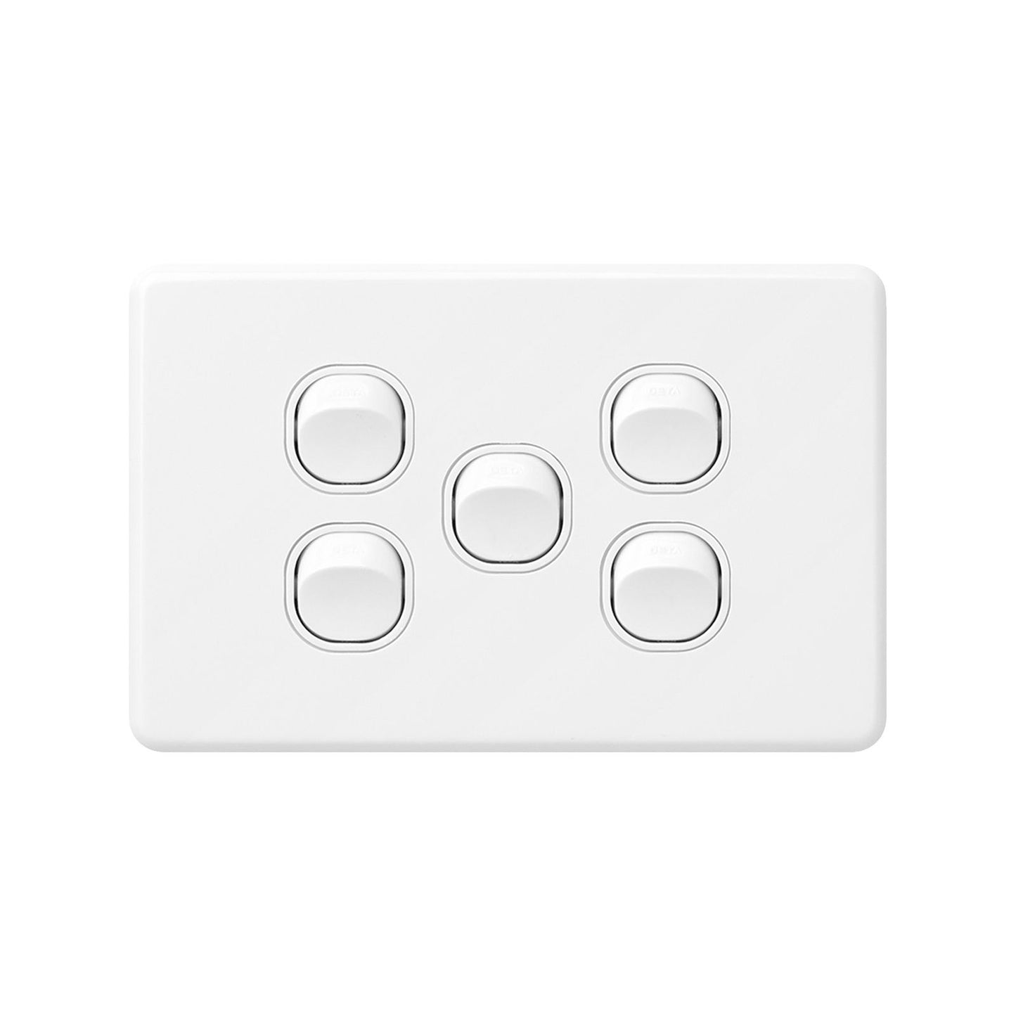 Deta X6 White Five Switch - 5 Gang