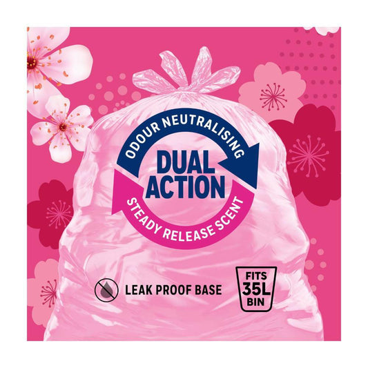 Glad Aromatics Kitchen Tidy Bags Cherry Blossom Large - 20 Pack