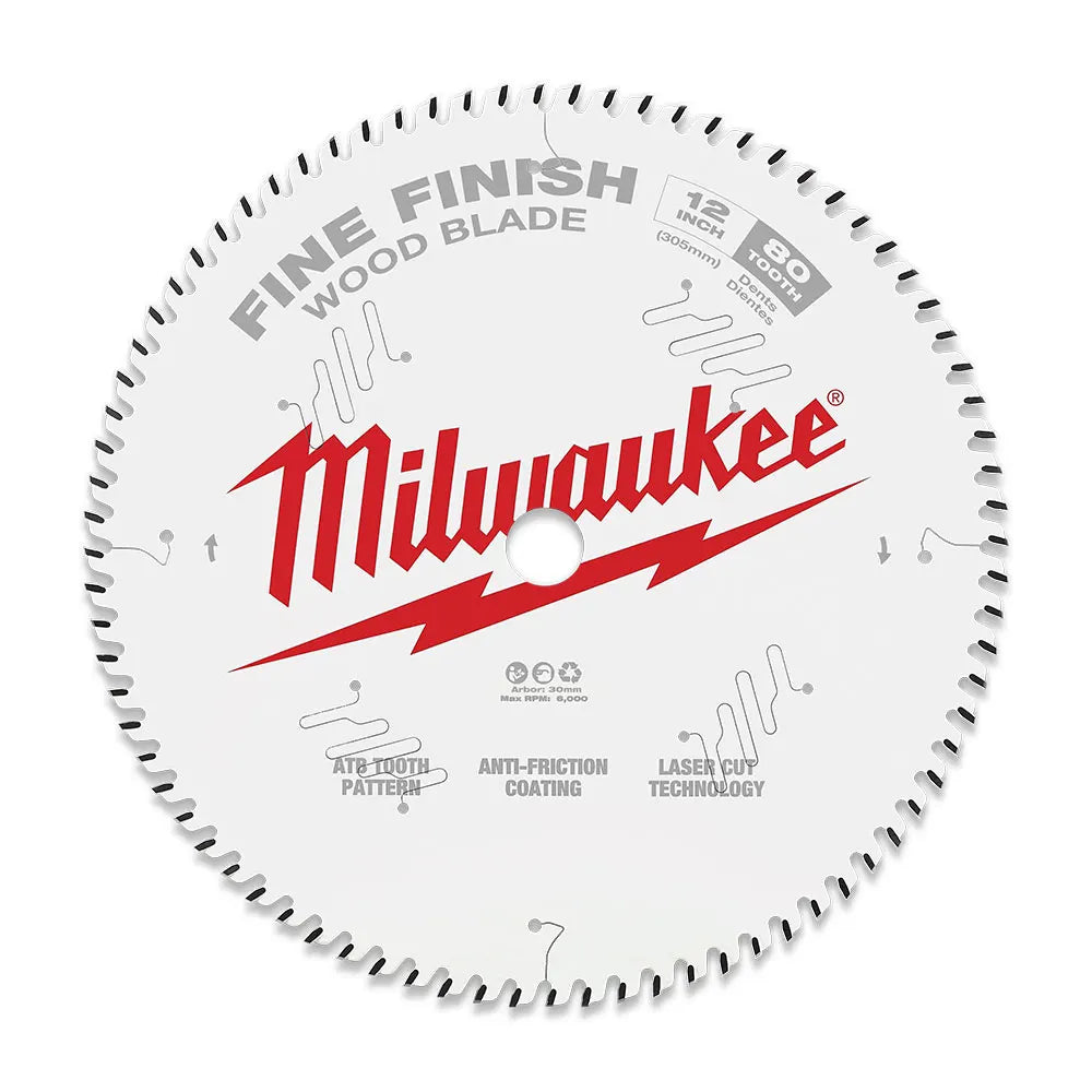 MILWAUKEE 305mm (12") Fine Finish 80T Circular Saw Blade 48408224