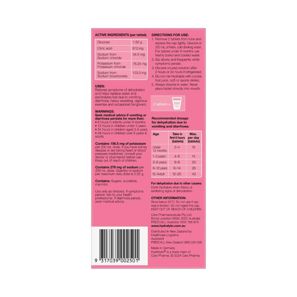 Hydralyte Effervescent Watermelon Burst - 40 Pack