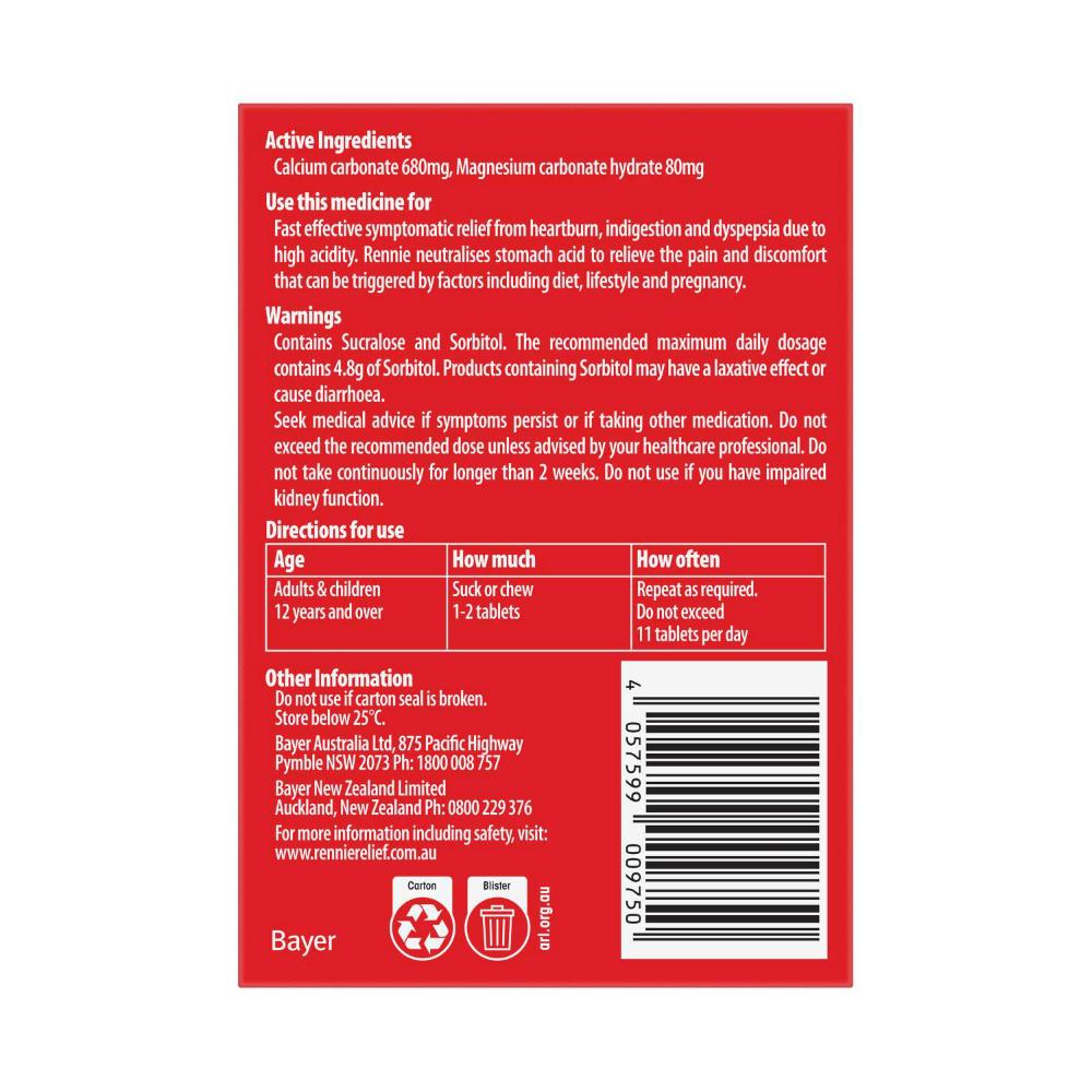Rennie No Added Sugar Orange - 24 Pack