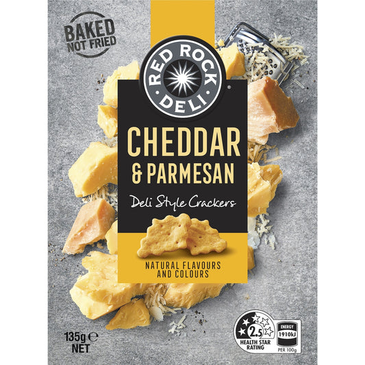 Red Rock Deli Style Crackers Cheddar & Parmesan 135g