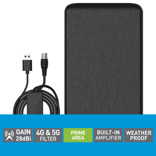 Antsig USB Powered Full HD Antenna with Built-in Amplifier Black