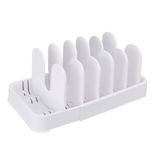EzyStorage White Expanding Cookware Organiser - 36-58cm