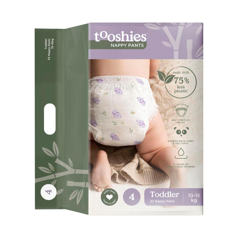 Tooshies Eco Nappy Pants Size 4 Toddler - 32 Pack